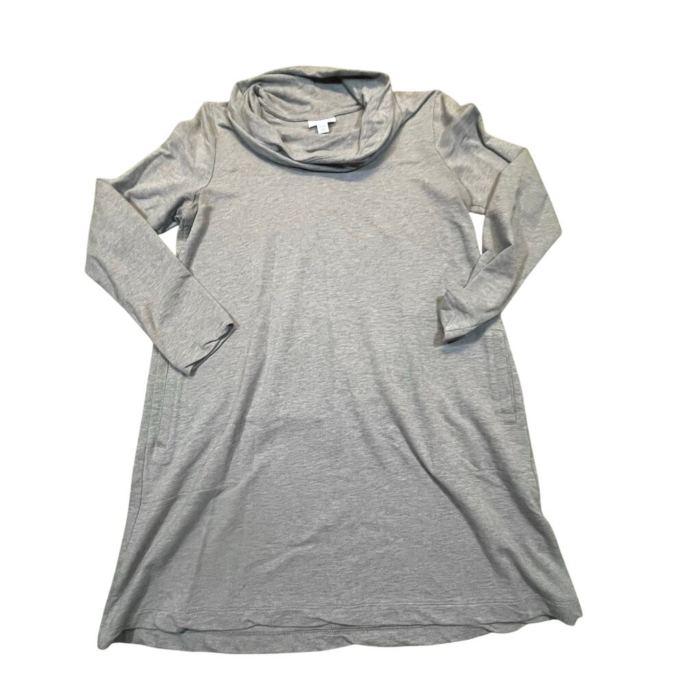 Pure Jill Women S Petite Gray Cowl Neck Long Sleeve Tunic Cozy Minimalist Chic‎